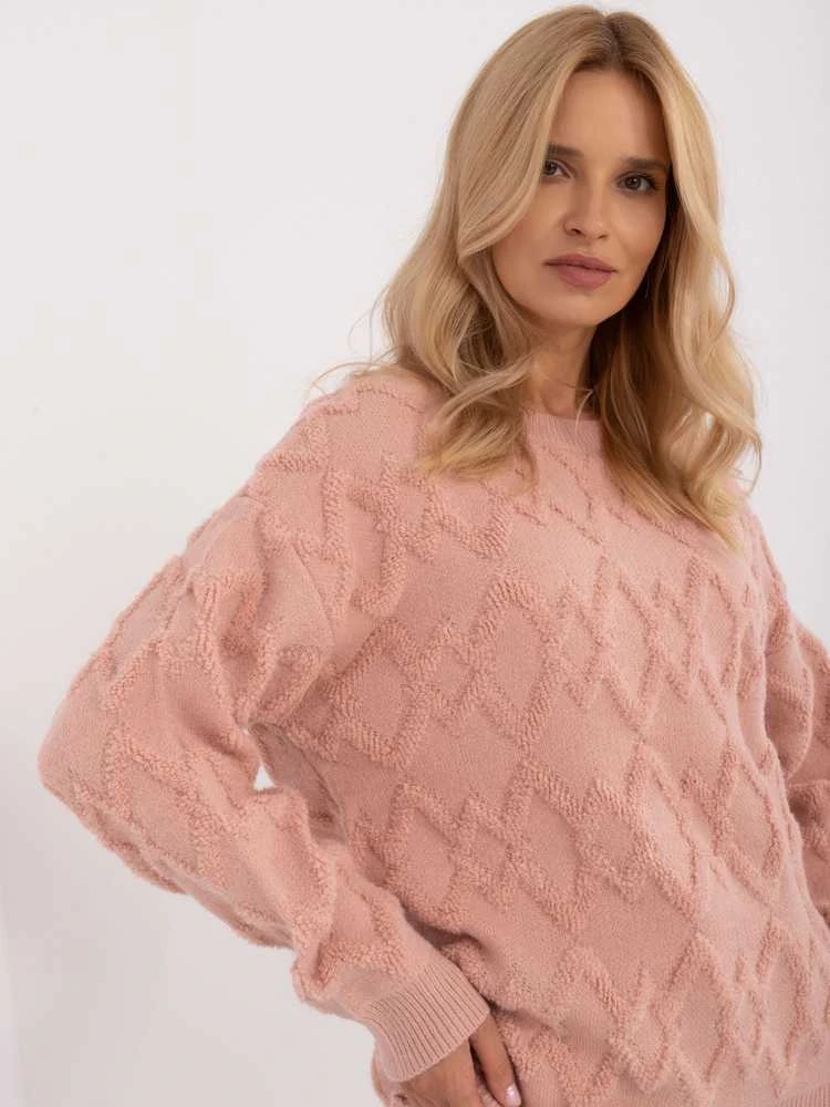 Wool Fashion Italia Megztinis-AT-SW-2361.61-šviesiai rožinis