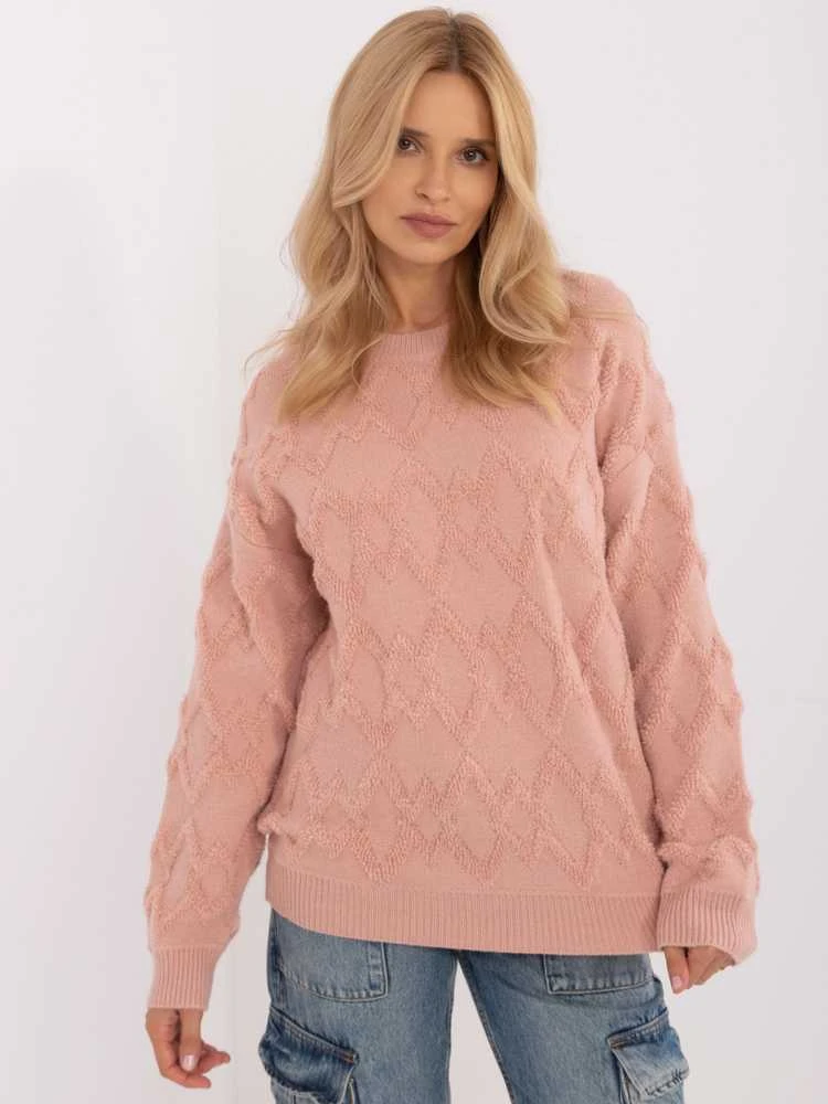 Wool Fashion Italia Megztinis-AT-SW-2361.61-šviesiai rožinis