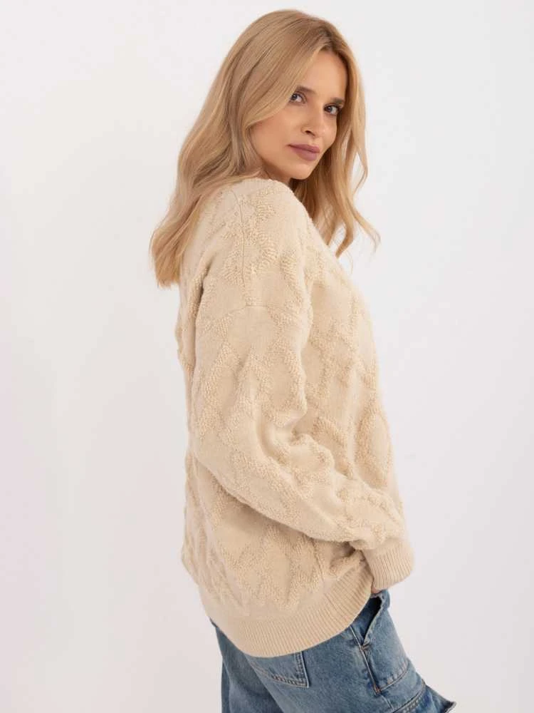 Wool Fashion Italia Megztinis-AT-SW-2361.61-šviesiai smėlio spalvos