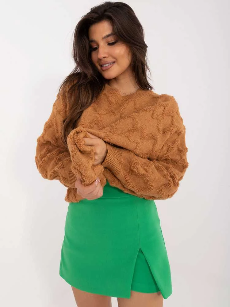 Wool Fashion Italia Megztinis-AT-SW-2361.61-šviesiai rudas