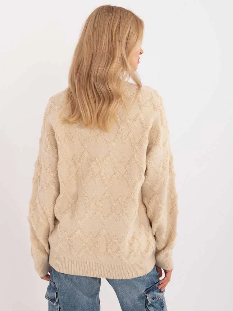 Wool Fashion Italia Megztinis-AT-SW-2361.61-šviesiai smėlio spalvos
