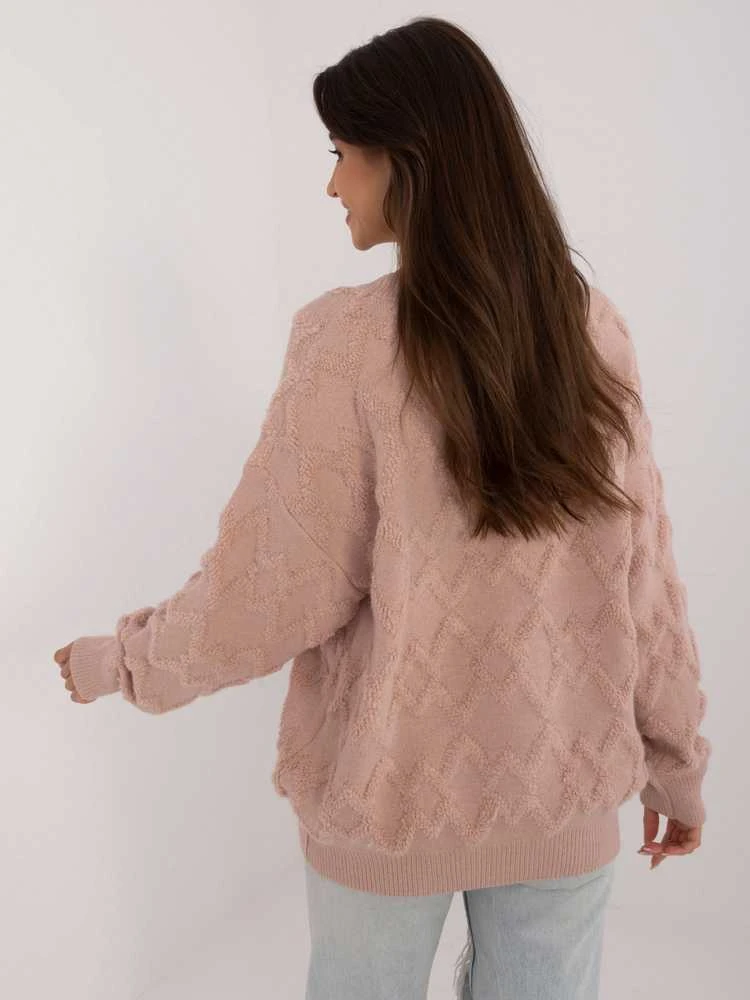 Wool Fashion Italia Megztinis-AT-SW-2361.61-tamsiai rožinis