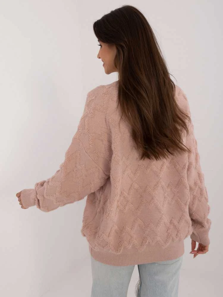 Wool Fashion Italia Megztinis-AT-SW-2361.61-tamsiai rožinis