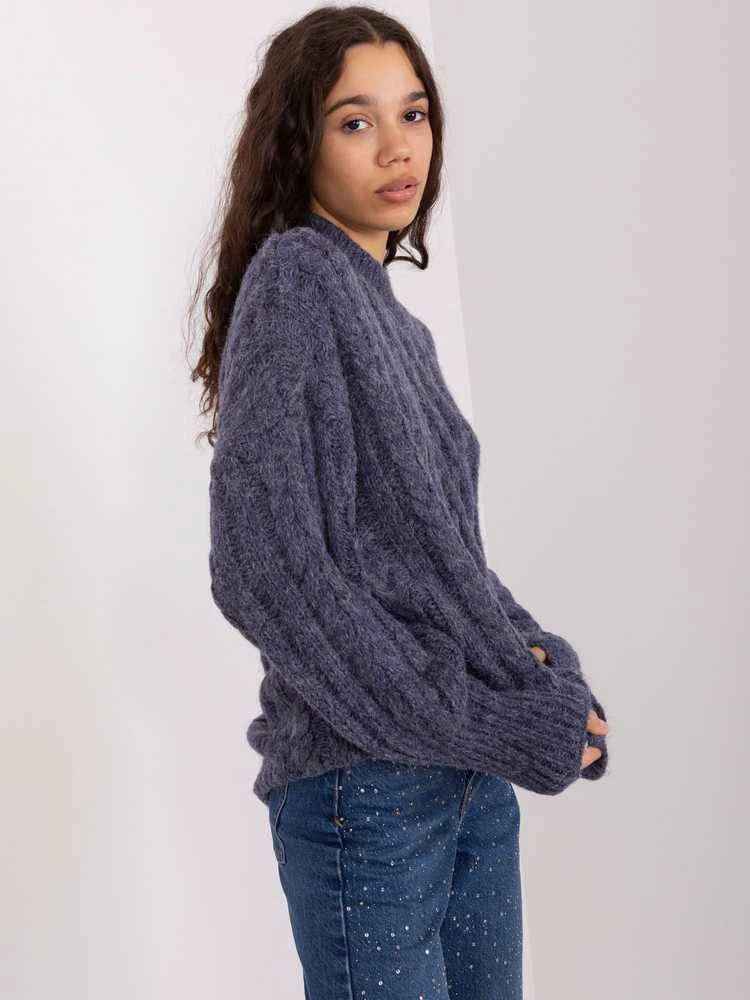 Wool Fashion Italia Megztinis-AT-SW-2363-2.11P-tamsiai mėlynas