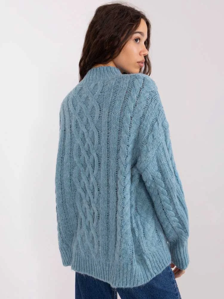 Wool Fashion Italia Megztinis-AT-SW-2363-2,30-mėlynas