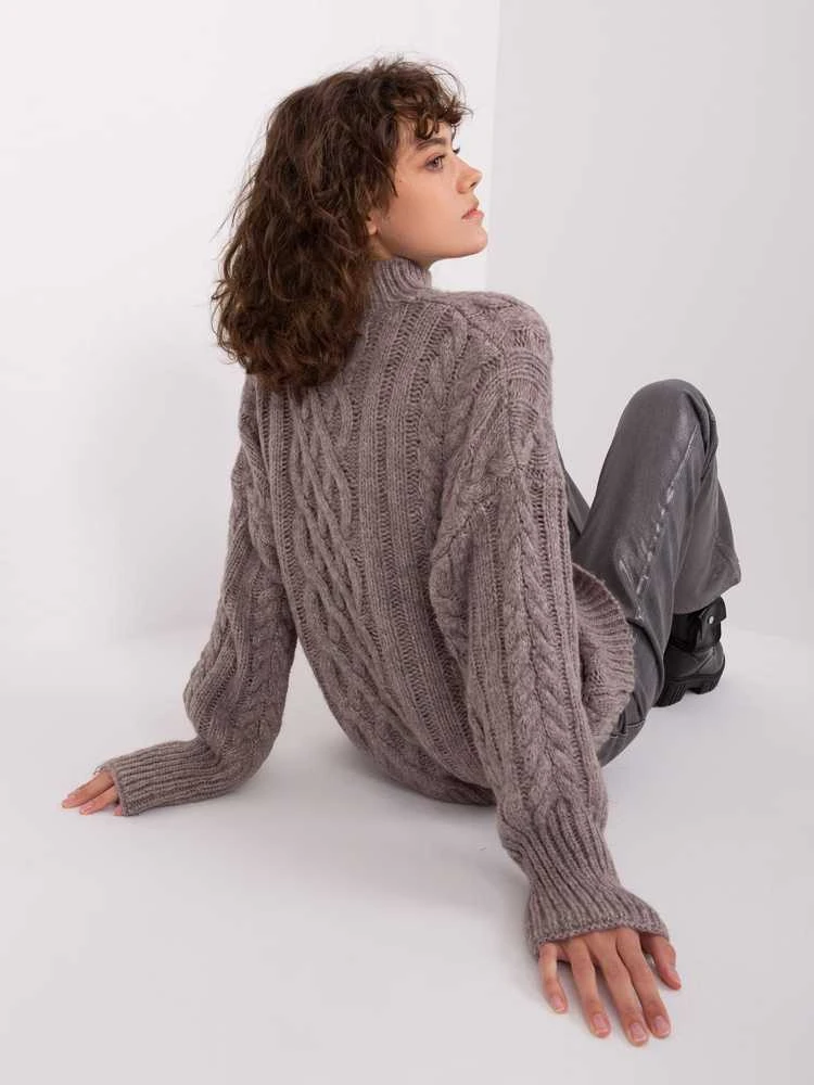 Wool Fashion Italia Megztinis-AT-SW-2363-2.30-tamsiai pilkas