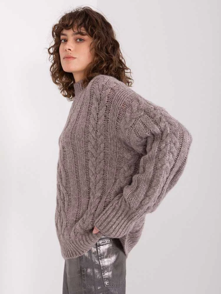 Wool Fashion Italia Megztinis-AT-SW-2363-2.30-tamsiai pilkas