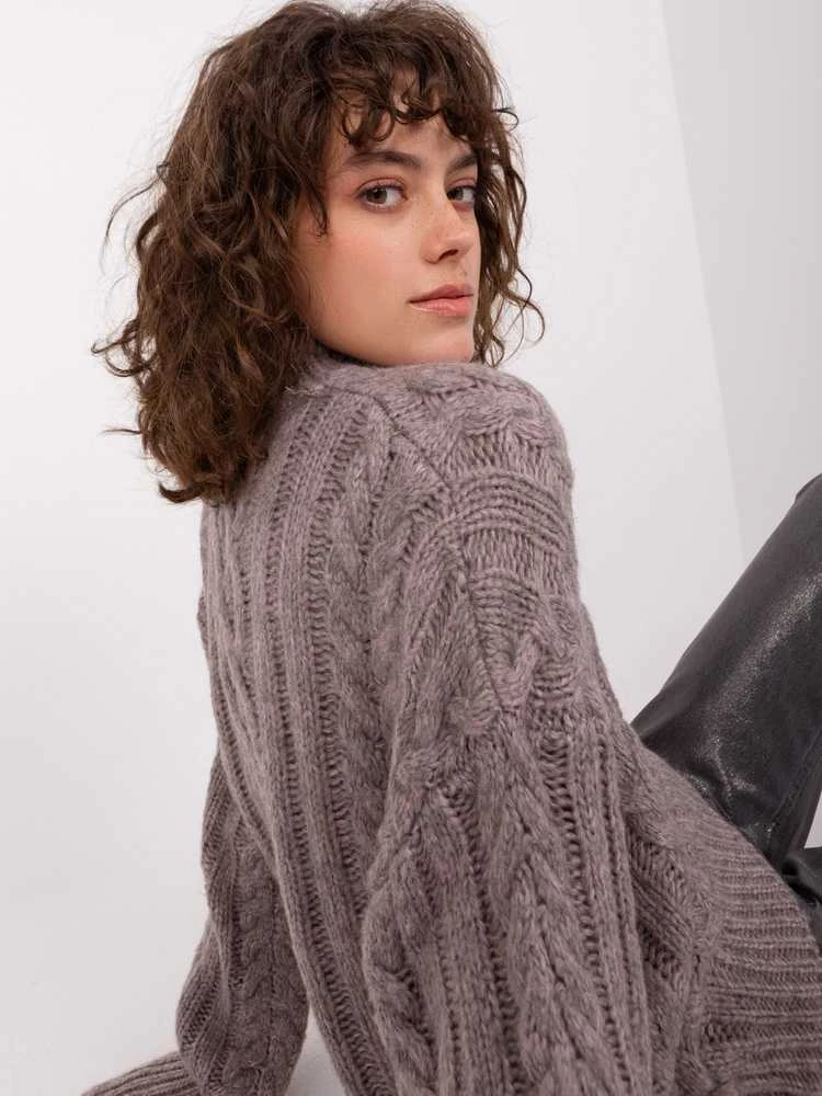 Wool Fashion Italia Megztinis-AT-SW-2363-2.30-tamsiai pilkas