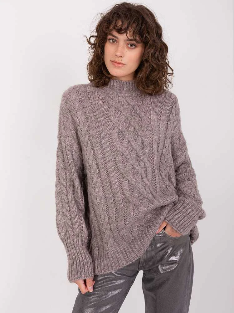 Wool Fashion Italia Megztinis-AT-SW-2363-2.30-tamsiai pilkas