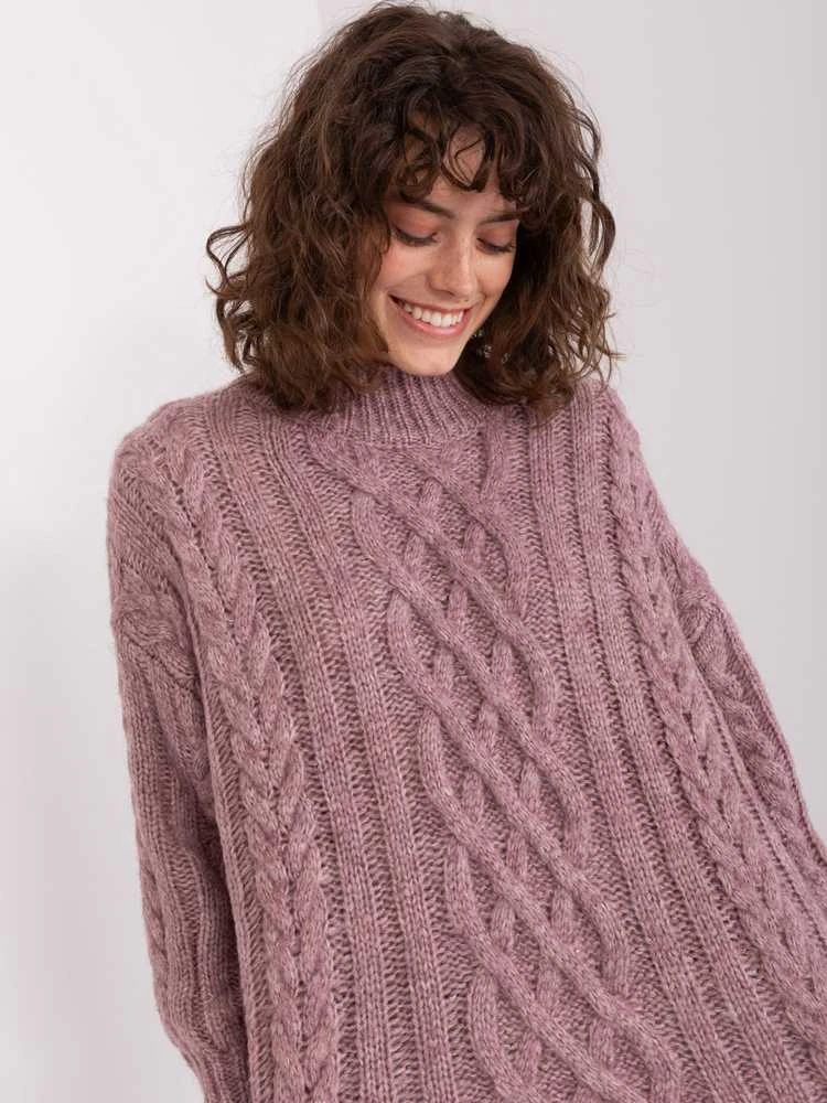 Wool Fashion Italia Megztinis-AT-SW-2363-2,30-violetinė