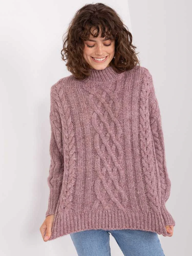 Wool Fashion Italia Megztinis-AT-SW-2363-2,30-violetinė