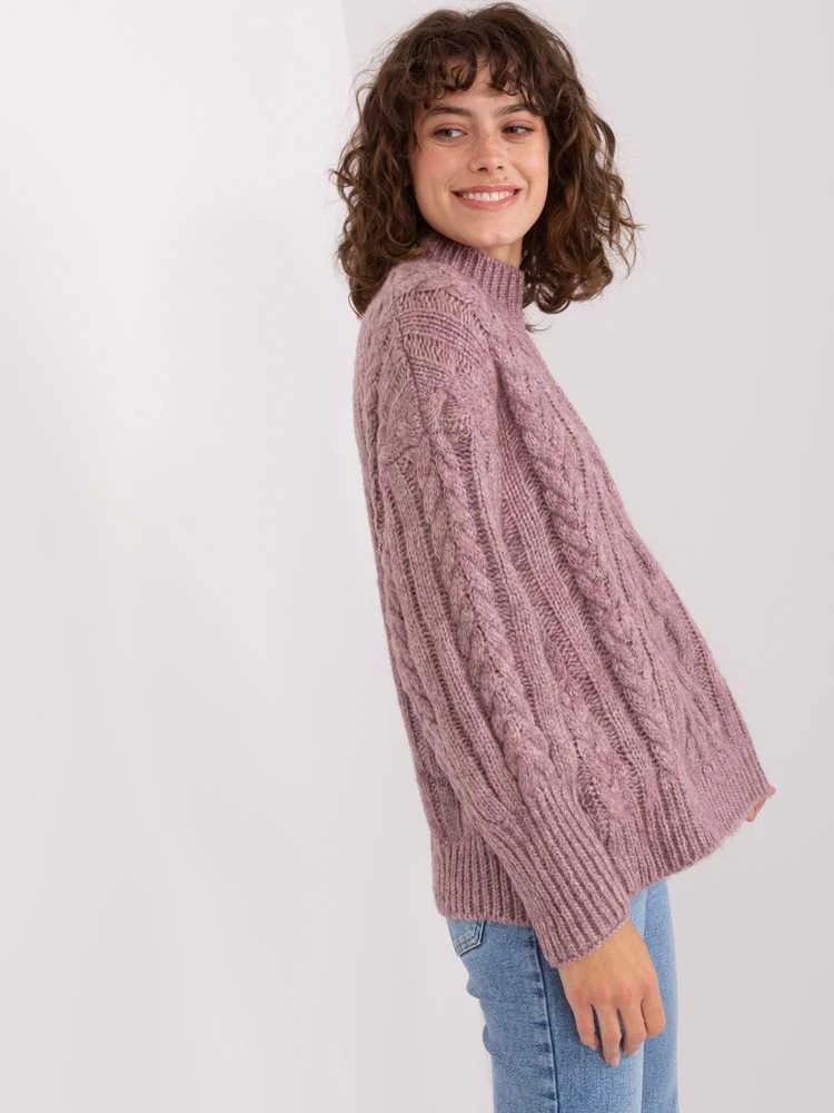 Wool Fashion Italia Megztinis-AT-SW-2363-2,30-violetinė