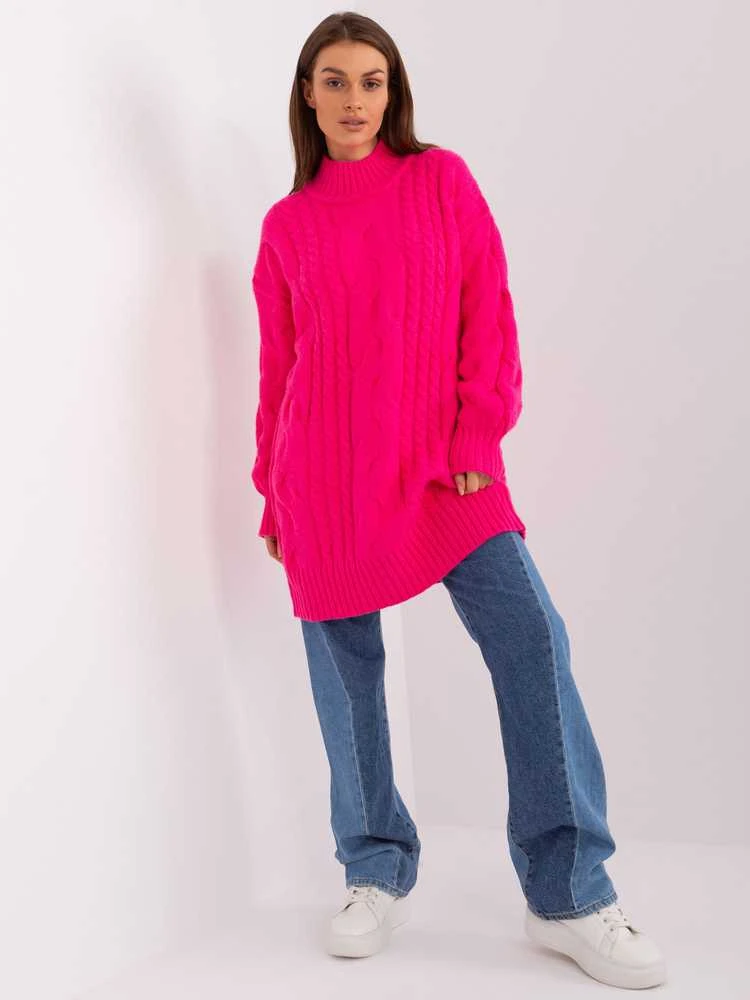 Wool Fashion Italia Megztinis-AT-SW-2367-1.35P-fluo rožinis