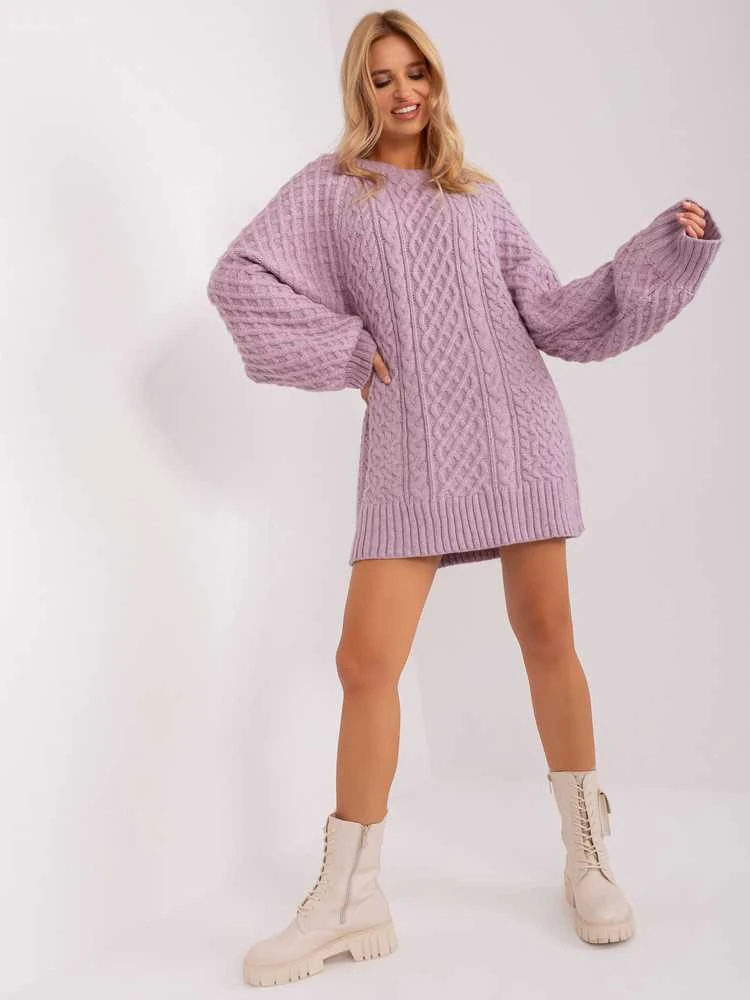 Wool Fashion Italia Megztinis - AT-SW-2367-2.64P - šviesiai violetinis