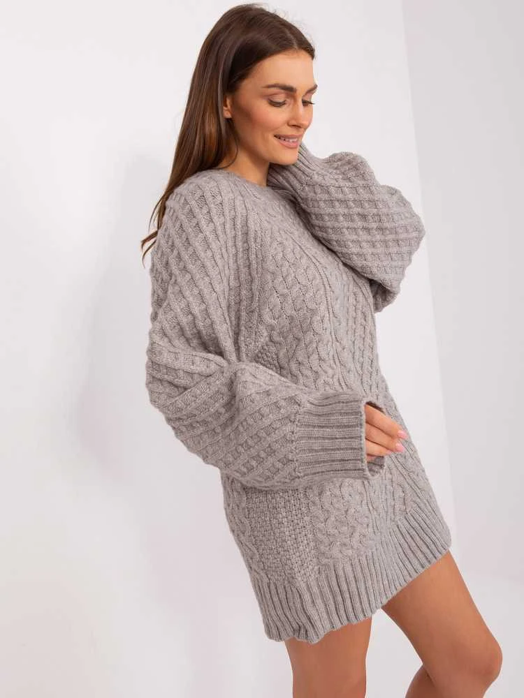 Wool Fashion Italia Megztinis-AT-SW-2367-2.64P-pilkas
