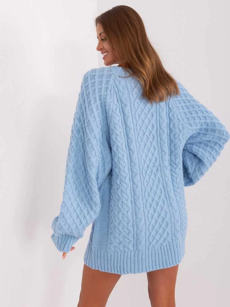 Wool Fashion Italia Megztinis-AT-SW-2367-2.64P-šviesiai mėlynas