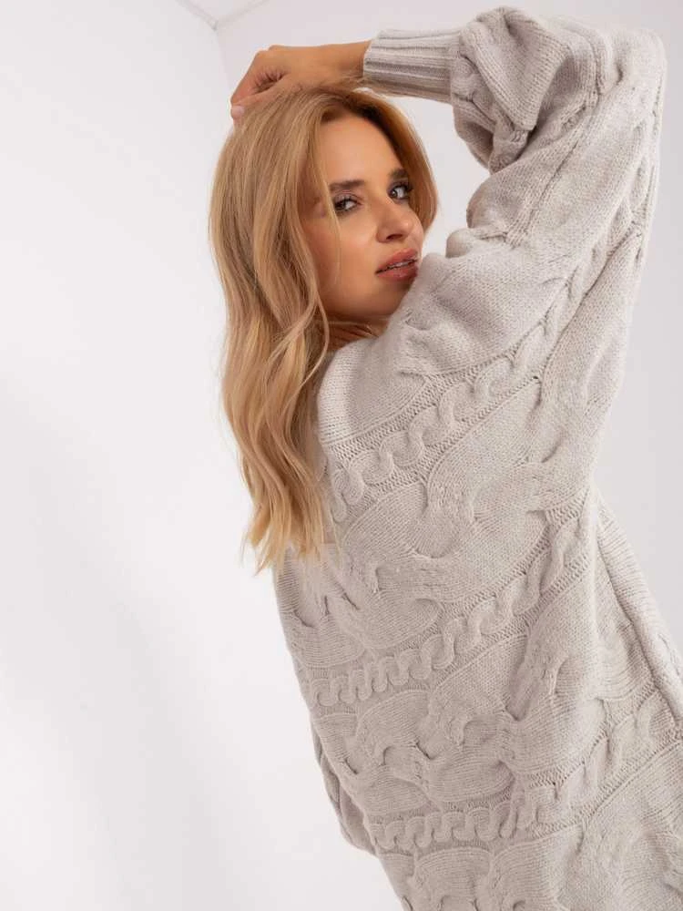 Wool Fashion Italia Megztinis-AT-SW-2367.76P-šviesiai smėlio spalvos