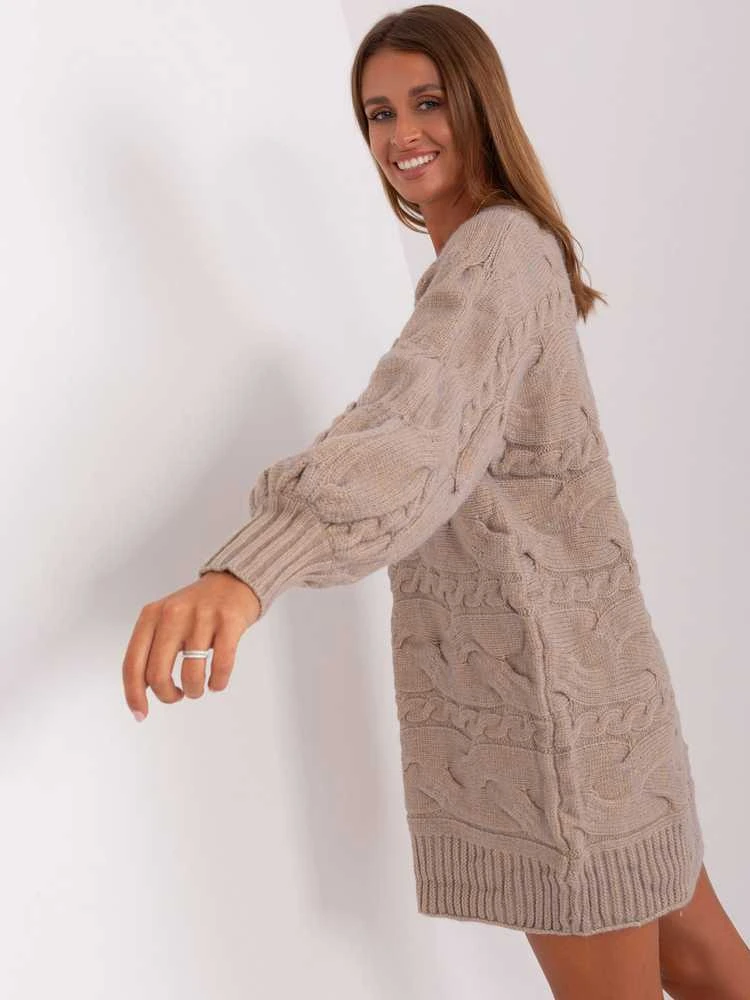 Wool Fashion Italia Megztinis-AT-SW-2367.76P-tamsiai smėlio spalvos