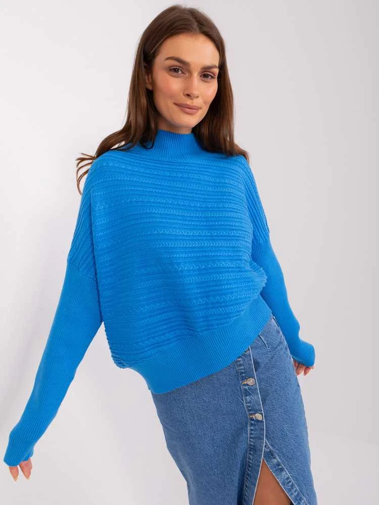Wool Fashion Italia Megztinis-AT-SW-2368.36X-mėlynas