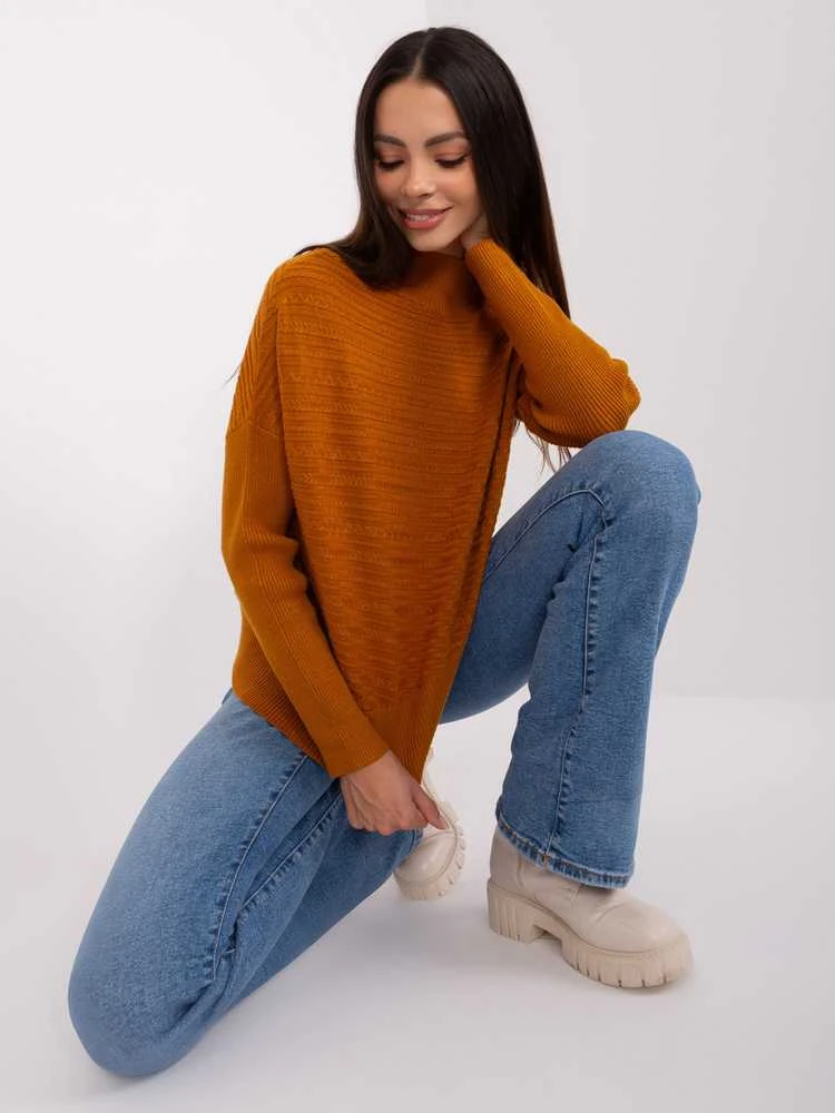 Wool Fashion Italia Megztinis-AT-SW-2368.36X-šviesiai rudas