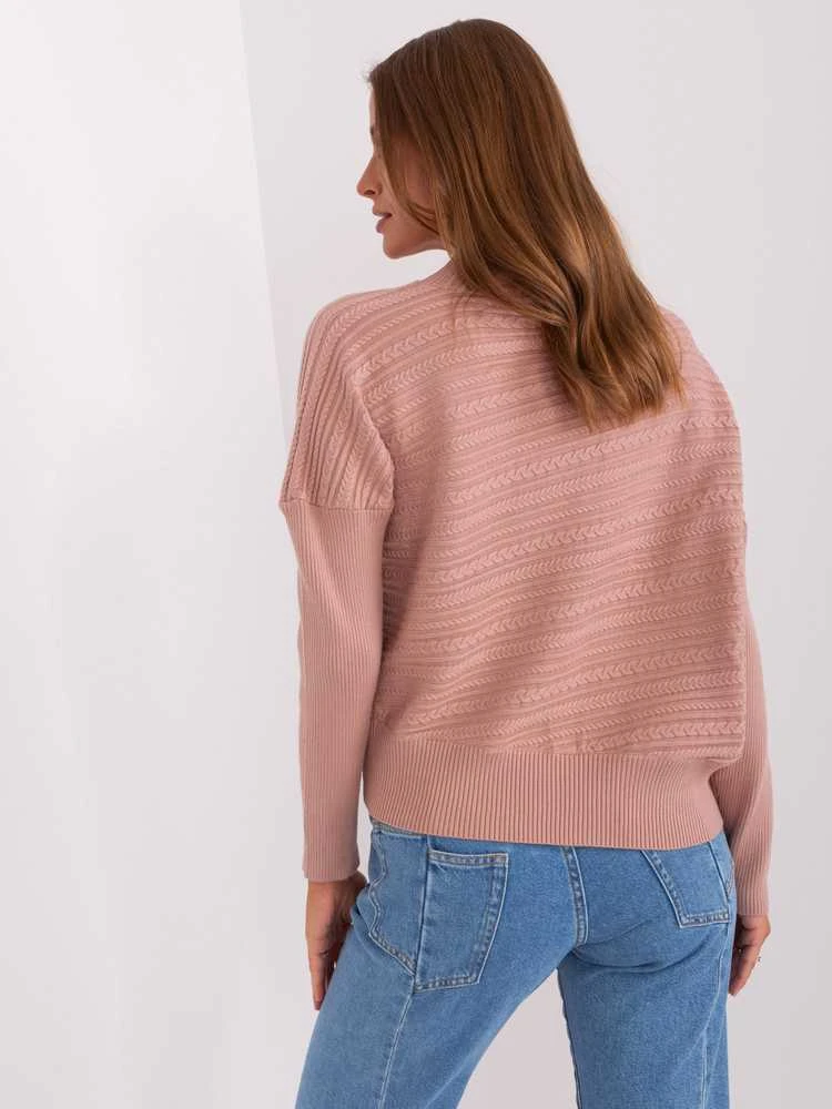 Wool Fashion Italia Megztinis-AT-SW-2368.36X-tamsiai rožinis