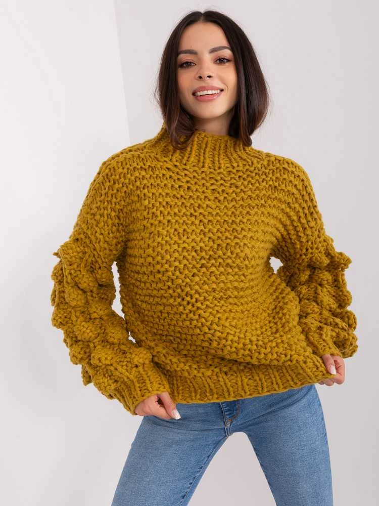 Wool Fashion Italia Megztinis-AT-SW-2382.97P-alyvuogių