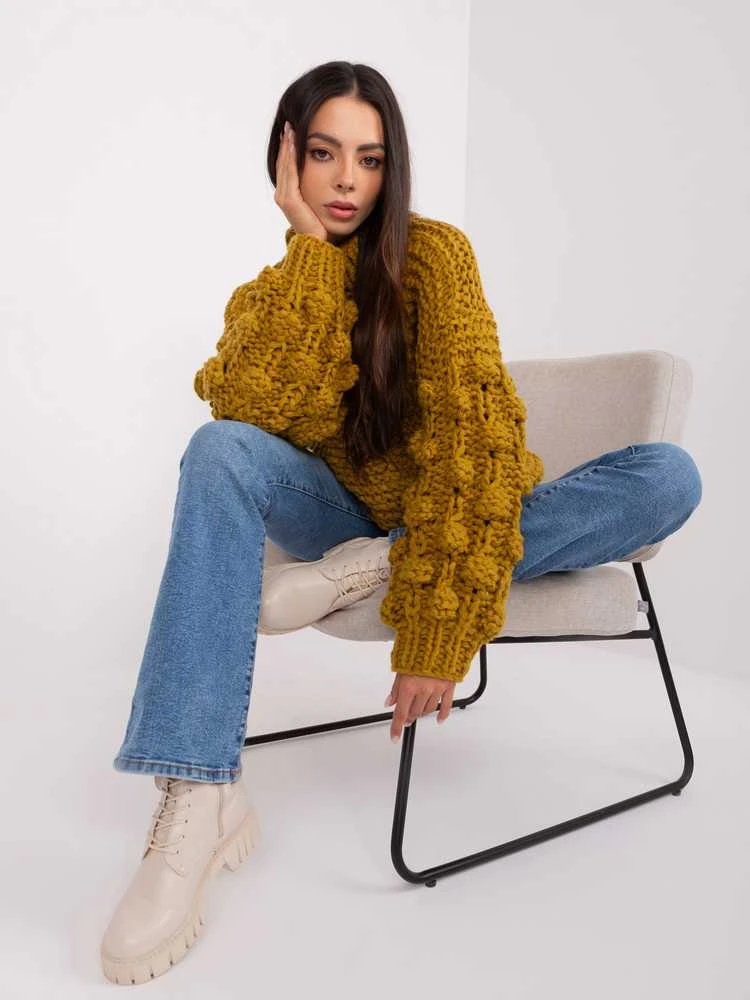 Wool Fashion Italia Megztinis-AT-SW-2382.97P-alyvuogių