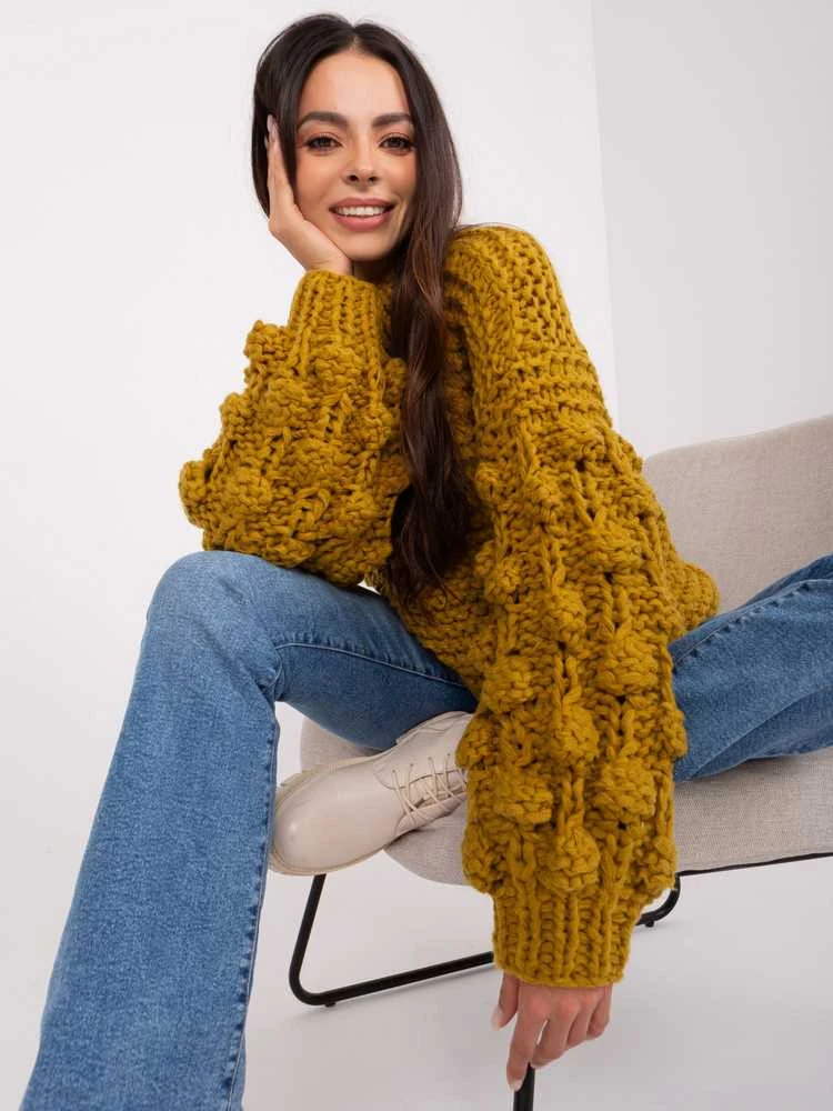 Wool Fashion Italia Megztinis-AT-SW-2382.97P-alyvuogių