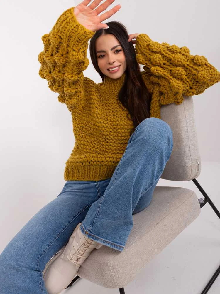 Wool Fashion Italia Megztinis-AT-SW-2382.97P-alyvuogių