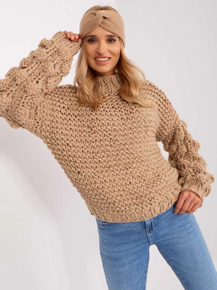 Wool Fashion Italia Megztinis-AT-SW-2382.97P-smėlio spalvos