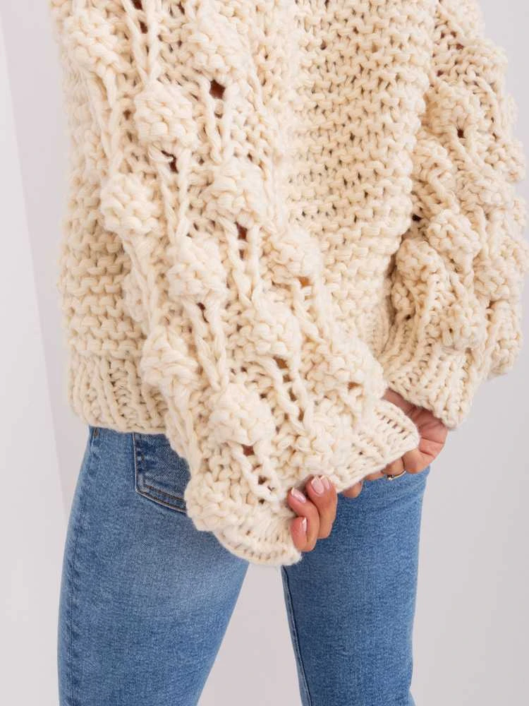 Wool Fashion Italia Megztinis-AT-SW-2382.97P-šviesiai smėlio spalvos