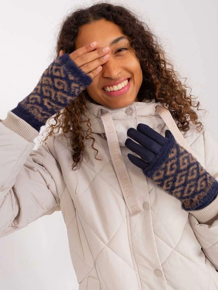 Wool Fashion Italia Pirštinės-AT-RK-2310.61-mėlynos spalvos