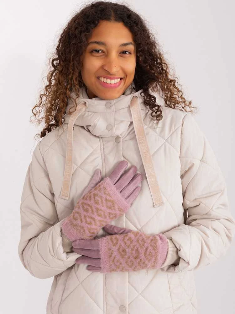 Wool Fashion Italia Pirštinės-AT-RK-2310.61-tamsiai rožinė