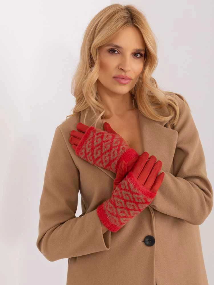 Wool Fashion Italia Pirštinės-AT-RK-2310.88-tamsiai oranžinės spalvos