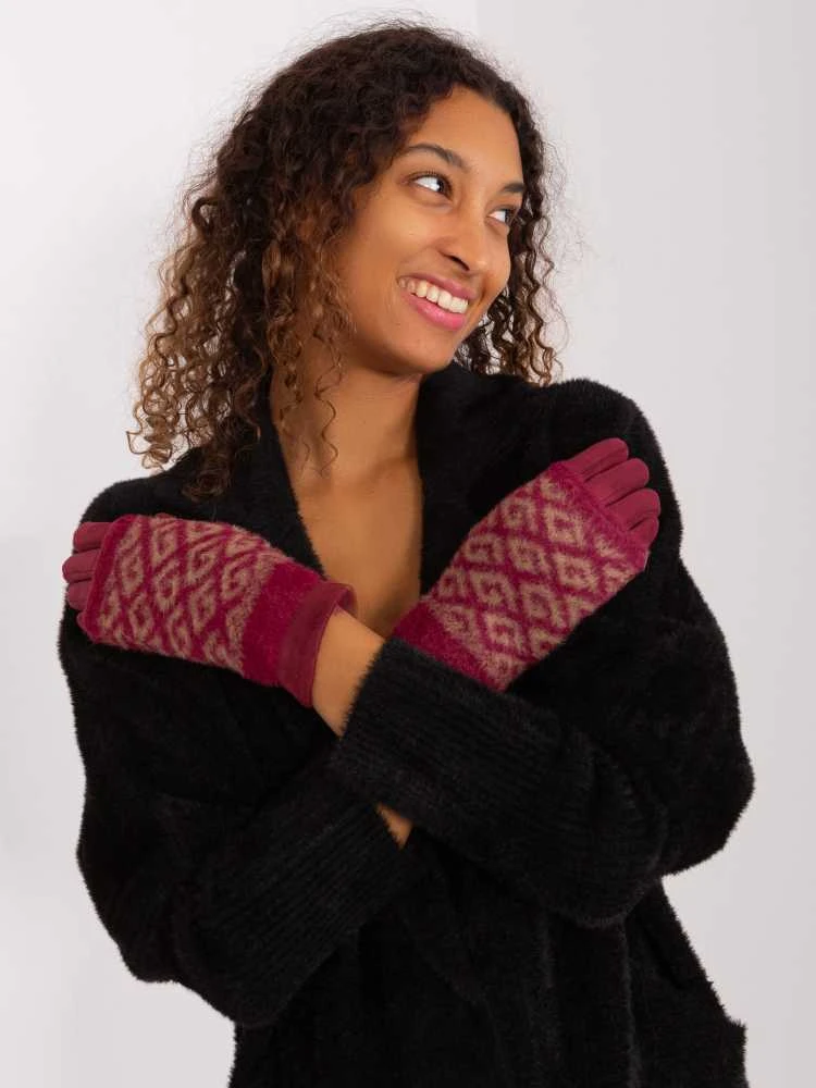 Wool Fashion Italia Pirštinės-AT-RK-2310.91-bordo