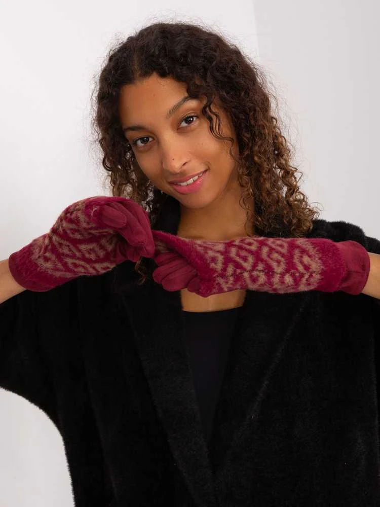 Wool Fashion Italia Pirštinės-AT-RK-2310.91-bordo