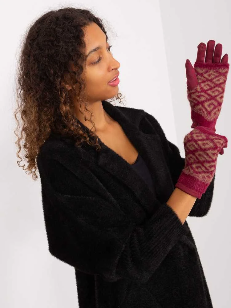 Wool Fashion Italia Pirštinės-AT-RK-2310.91-bordo