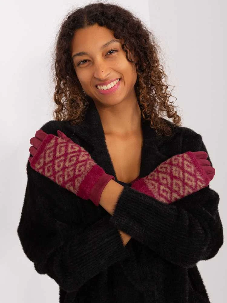 Wool Fashion Italia Pirštinės-AT-RK-2310.91-bordo