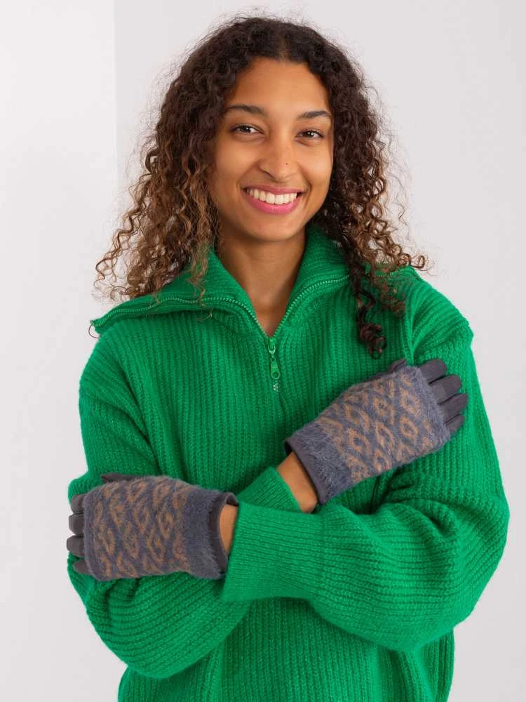 Wool Fashion Italia Pirštinės-AT-RK-2310.91-tamsiai pilkos