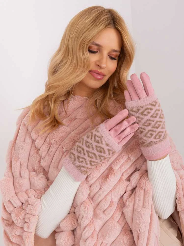 Wool Fashion Italia Pirštinės-AT-RK-2310.91-šviesiai rožinė