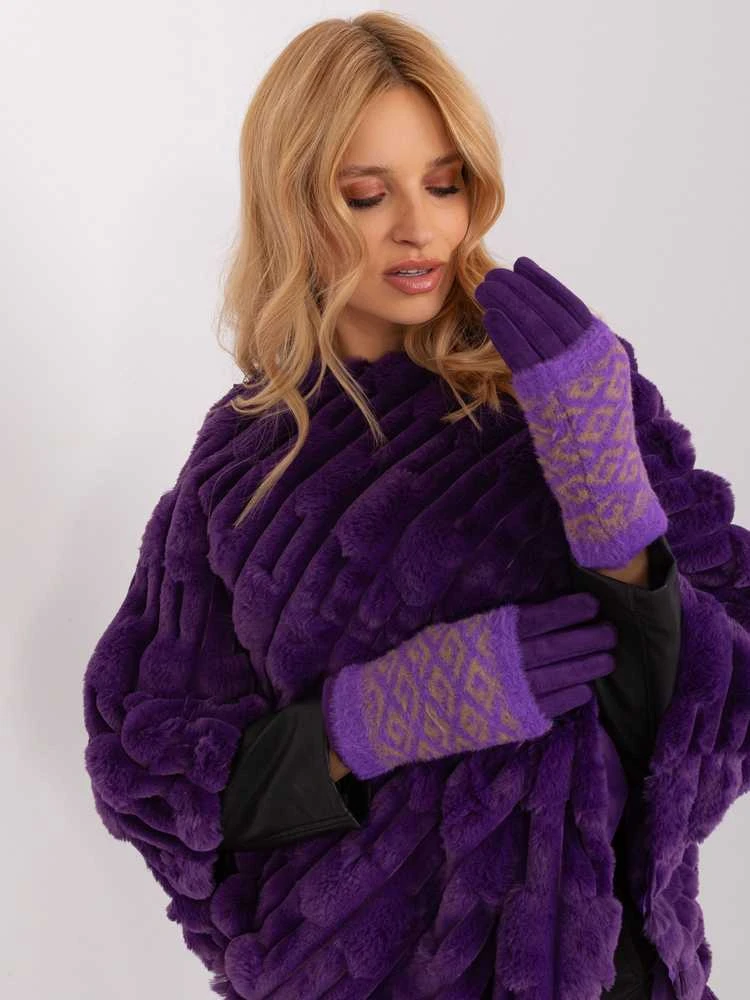 Wool Fashion Italia Pirštinės-AT-RK-2310.91-tamsiai violetinė