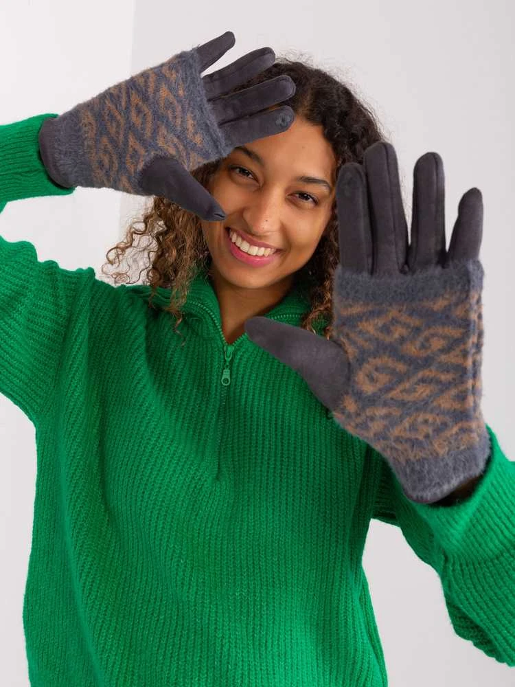 Wool Fashion Italia Pirštinės-AT-RK-2310.91-tamsiai pilkos