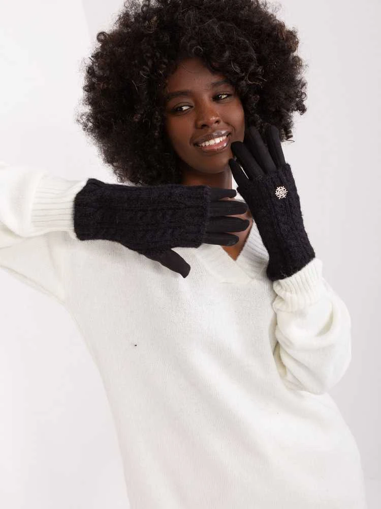 Wool Fashion Italia Pirštinės-AT-RK-231405.08X-juodos
