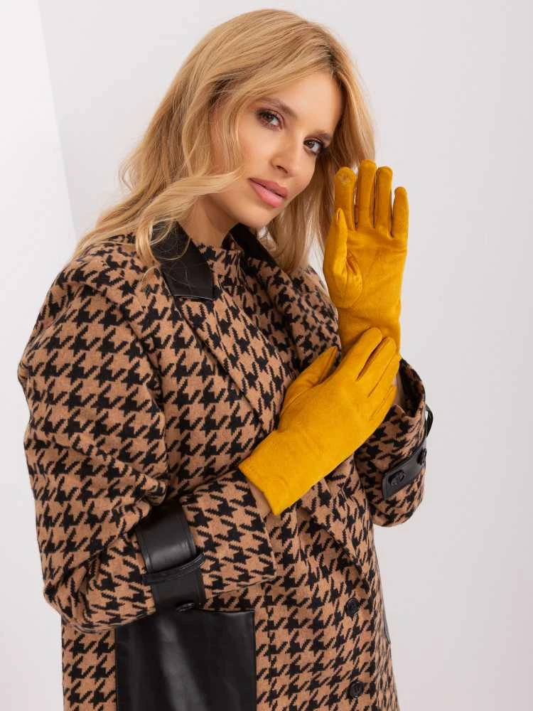 Wool Fashion Italia Pirštinės-AT-RK-2370.99-tamsiai geltonos