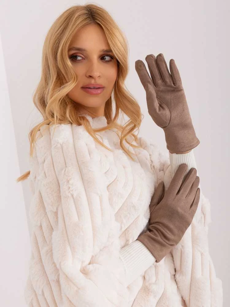 Wool Fashion Italia Pirštinės-AT-RK-2370.99-tamsiai smėlio spalvos