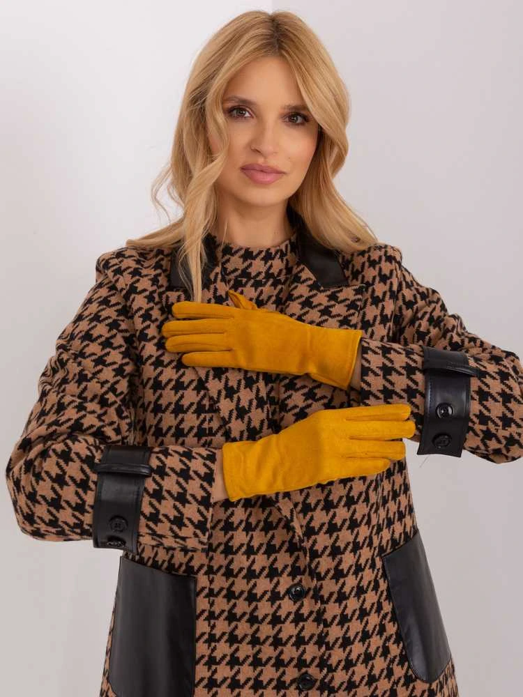 Wool Fashion Italia Pirštinės-AT-RK-2370.99-tamsiai geltonos