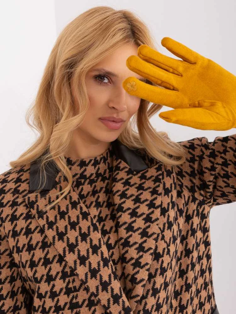 Wool Fashion Italia Pirštinės-AT-RK-2370.99-tamsiai geltonos