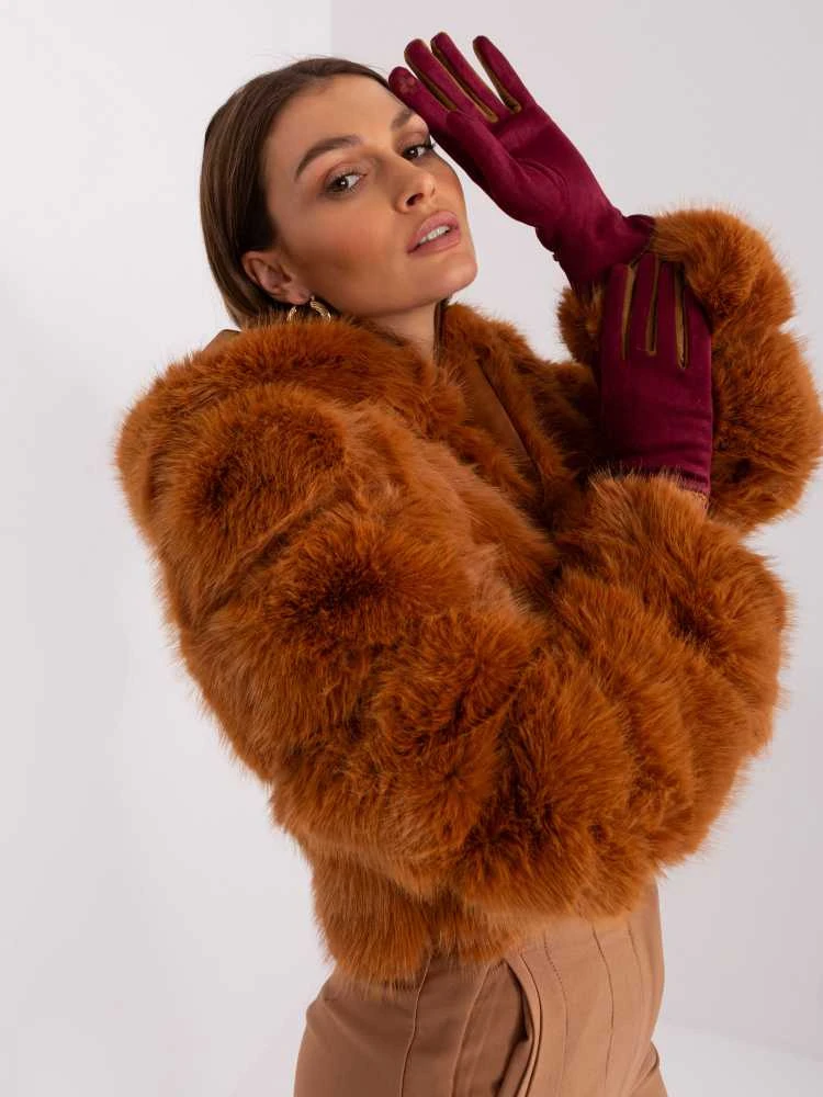 Wool Fashion Italia Pirštinės-AT-RK-238601.25P-bordo