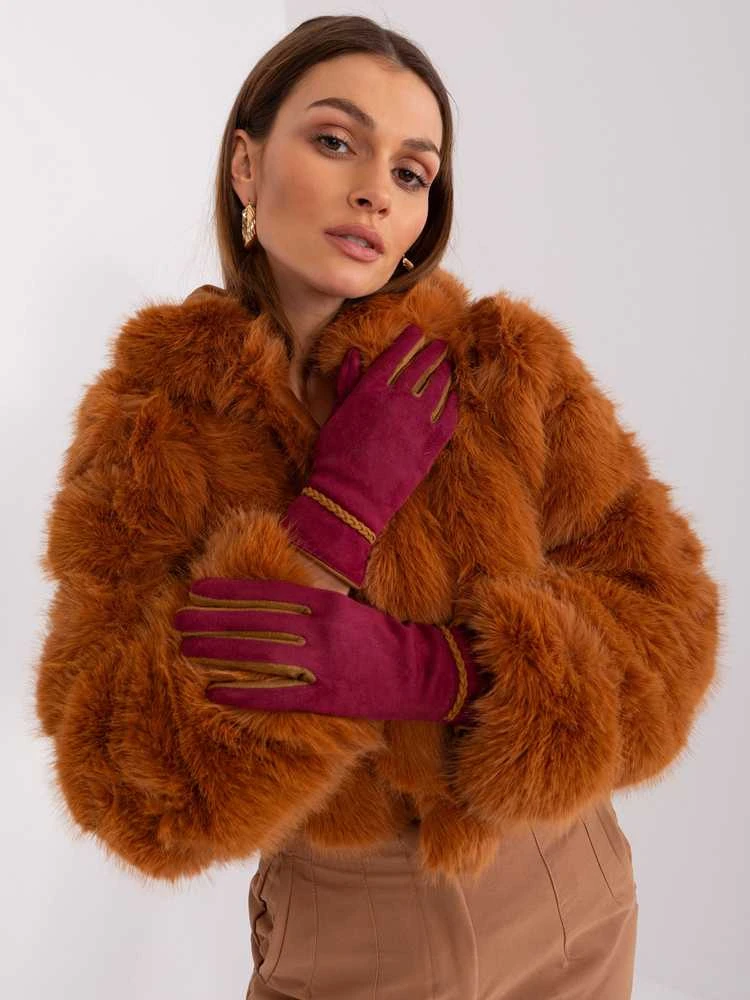 Wool Fashion Italia Pirštinės-AT-RK-238601.25P-bordo