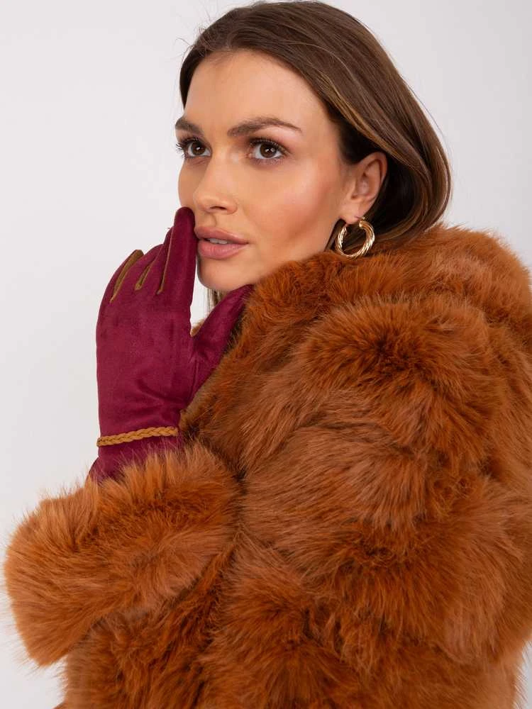 Wool Fashion Italia Pirštinės-AT-RK-238601.25P-bordo